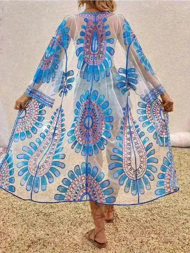 Beach Cover-up Pattern Sun Protection Cardigan Female