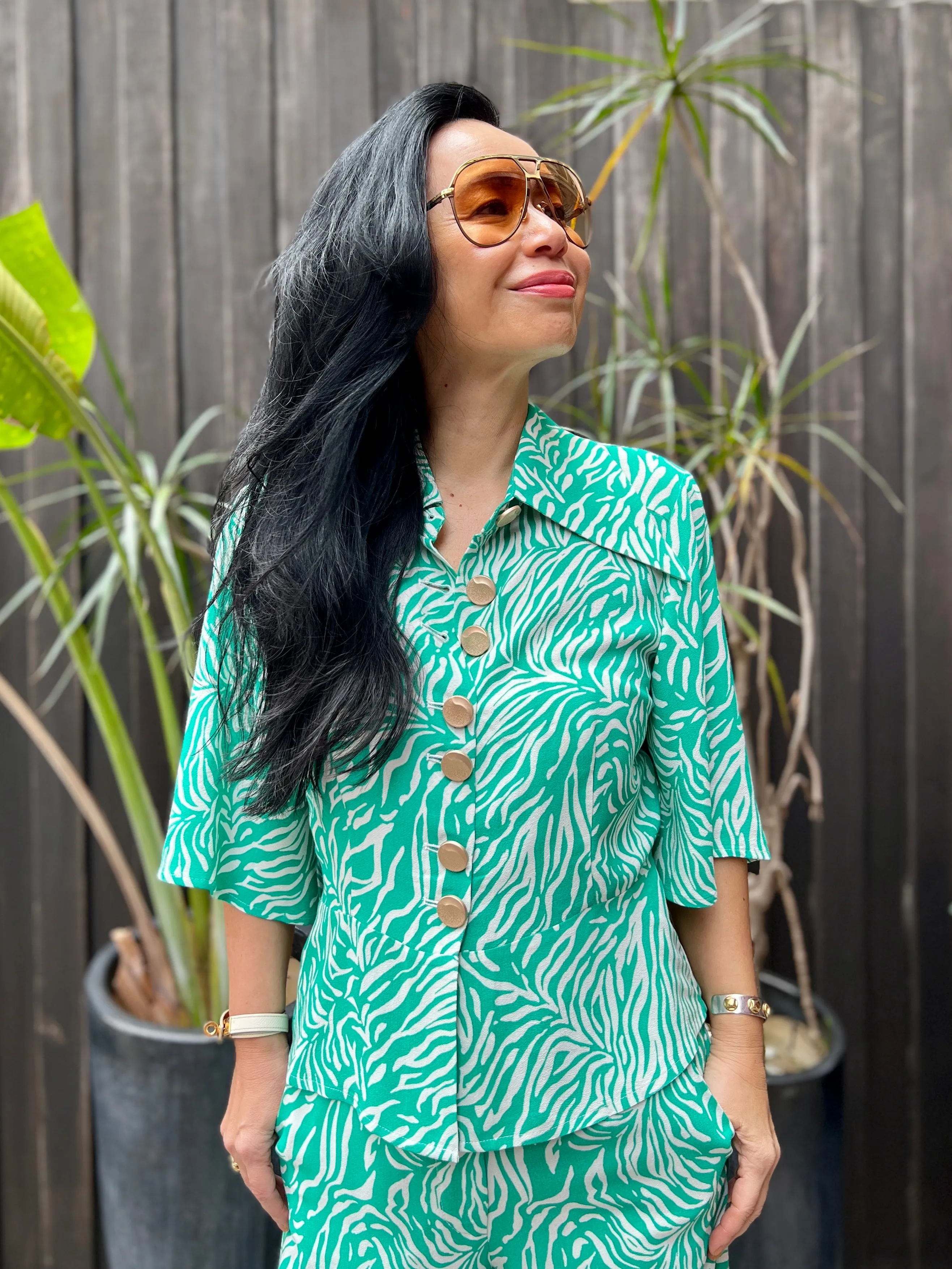 Gardenia Peplum Crepe Blouse