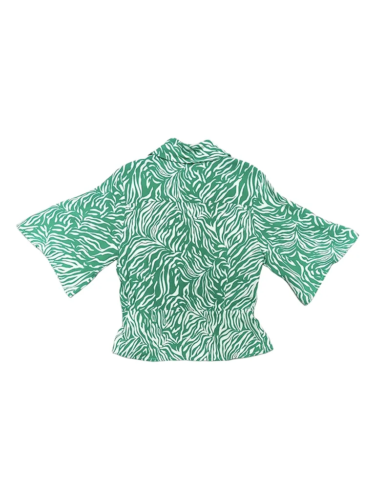 Gardenia Peplum Crepe Blouse