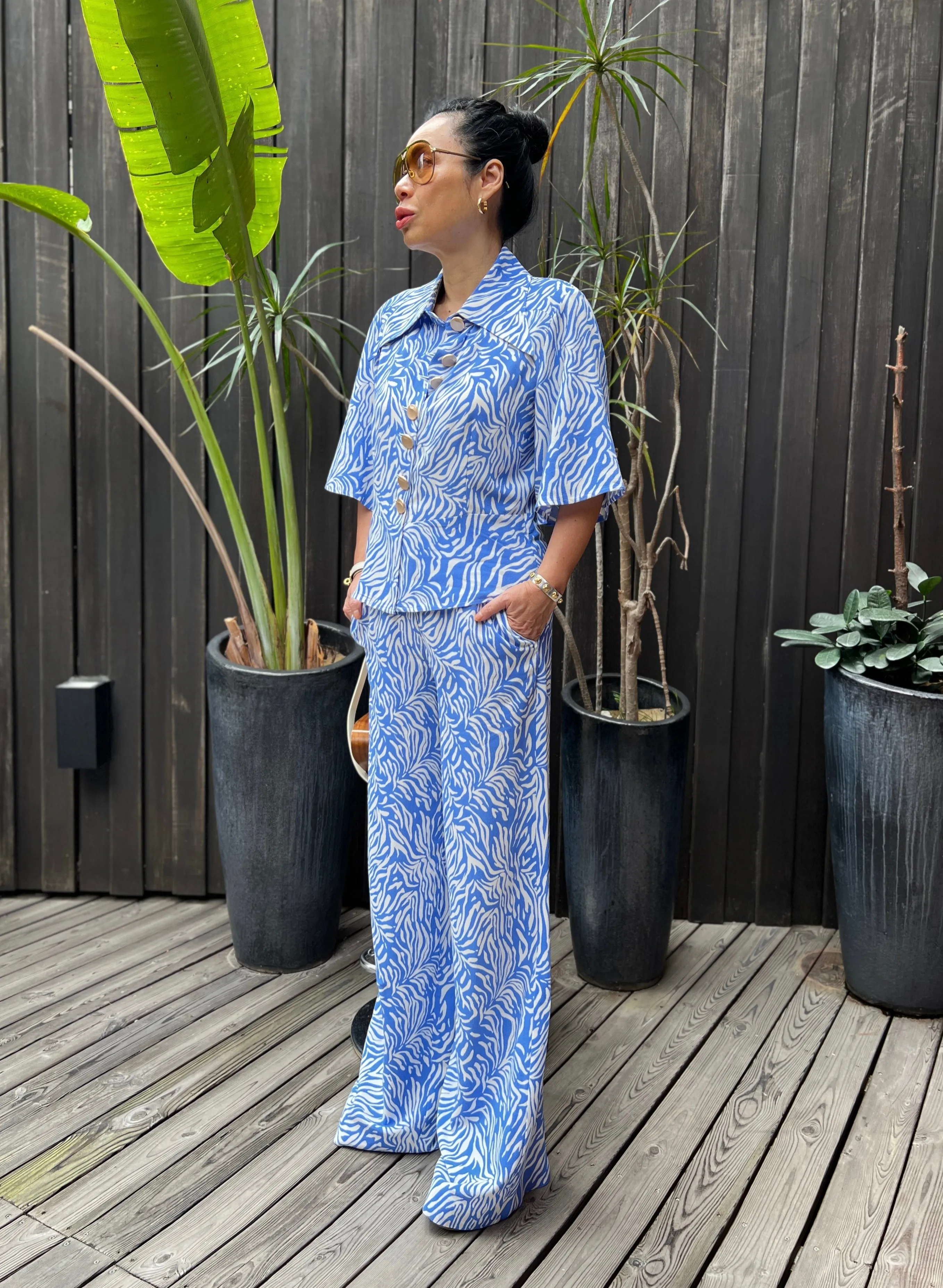 Gardenia Peplum Crepe Blouse