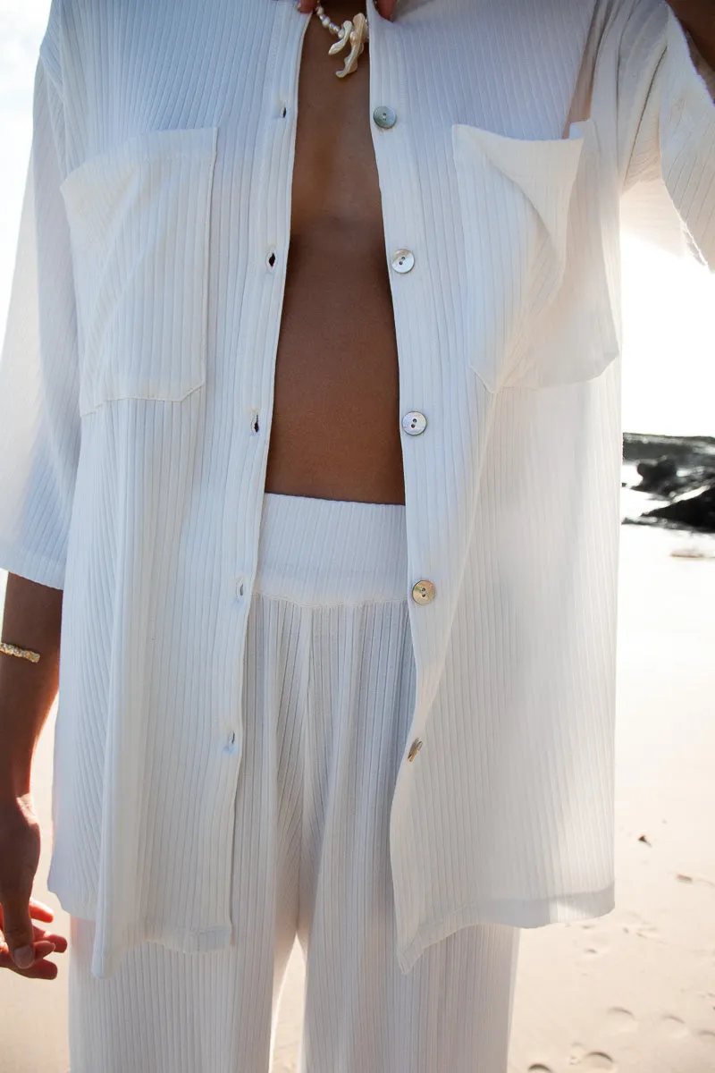 Luxe Knit Pants White