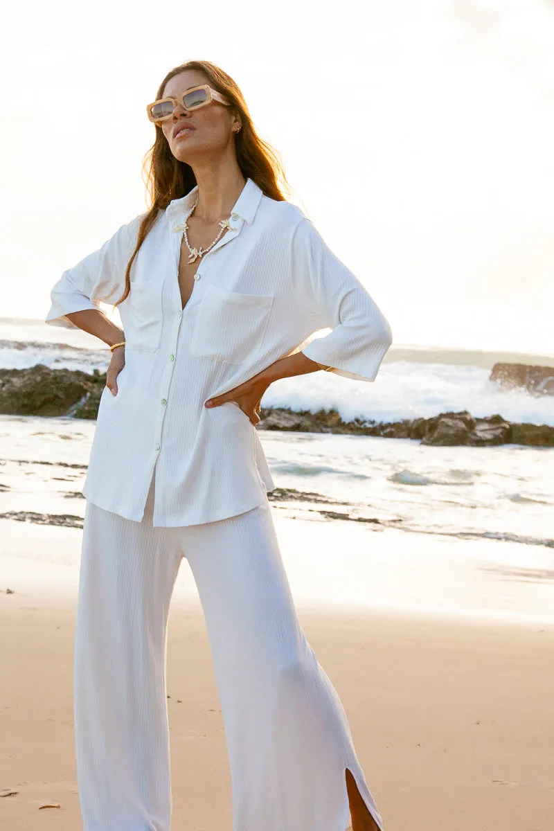 Luxe Knit Pants White